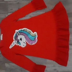 Red Unicorn sequin dress